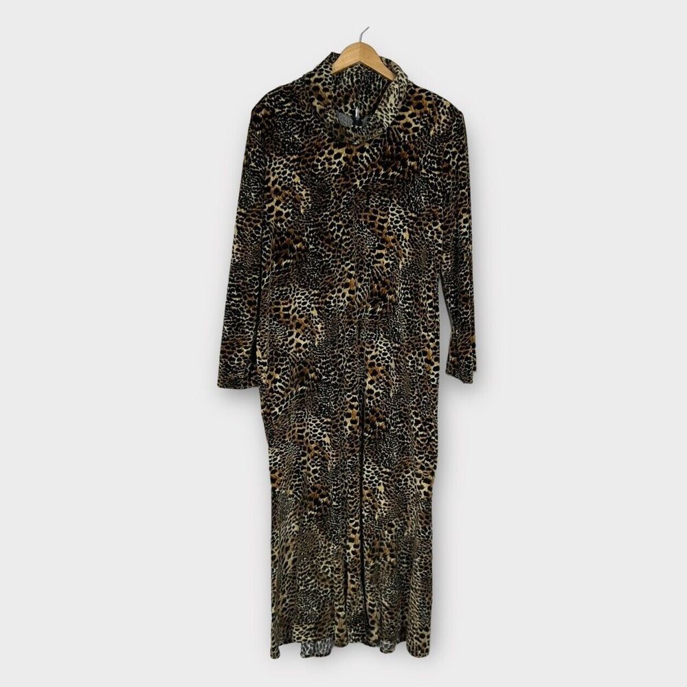 First Lady Jackie And Julian Maxi Dress 2XL Cheetah Mock Neck Mermaid 60s 70s